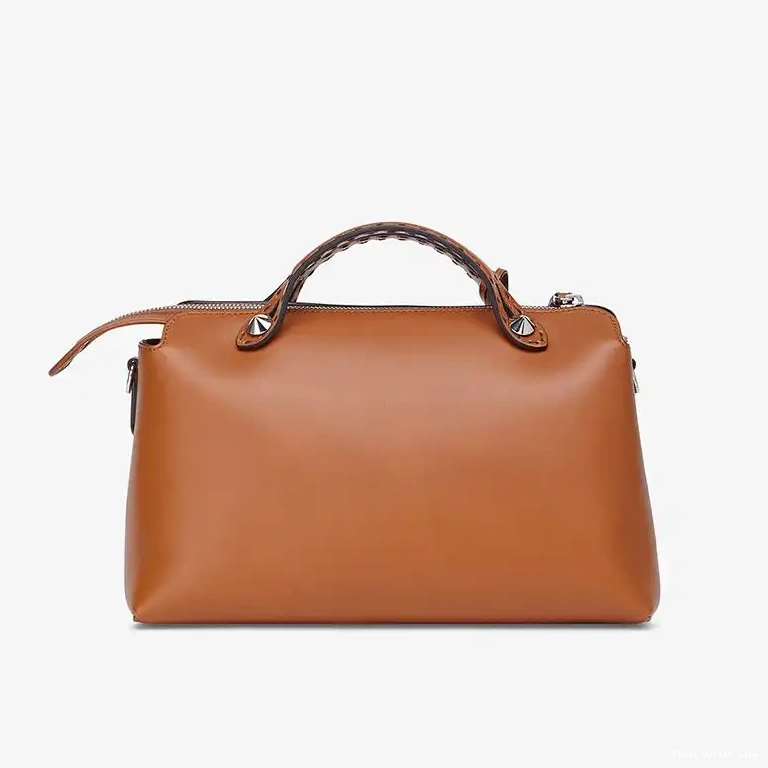 Cheap Leather Way Boston ROMA In The Bag By Medium Brown Fendi Logo Calf 0601